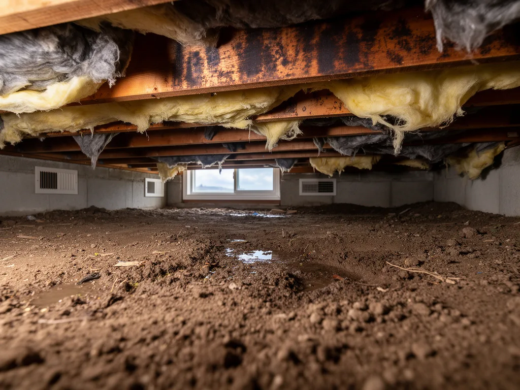 Illustration of a typical starting condition before Crawlspace encapsulation